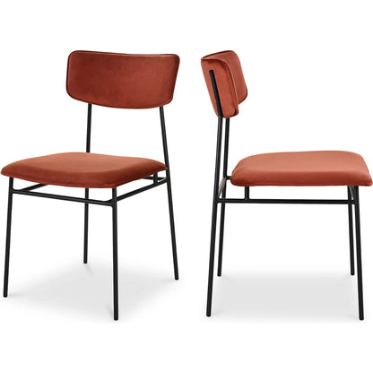 Sailor Dining Chair (Set of 2) by Moe's Home Collection in brown. Made from upholstery: 100% top grain leather, powder-coated metal frame, plywood, foam padding in a transitional style.