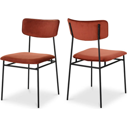 Sailor Dining Chair (Set of 2) by Moe's Home Collection in brown. Made from upholstery: 100% top grain leather, powder-coated metal frame, plywood, foam padding in a transitional style.