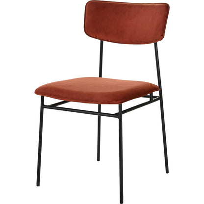 Sailor Dining Chair (Set of 2) by Moe's Home Collection in brown. Made from upholstery: 100% top grain leather, powder-coated metal frame, plywood, foam padding in a transitional style.