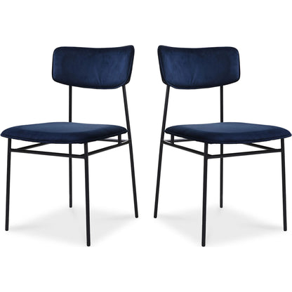 Sailor Dining Chair (Set of 2) by Moe's Home Collection in brown. Made from upholstery: 100% top grain leather, powder-coated metal frame, plywood, foam padding in a transitional style.