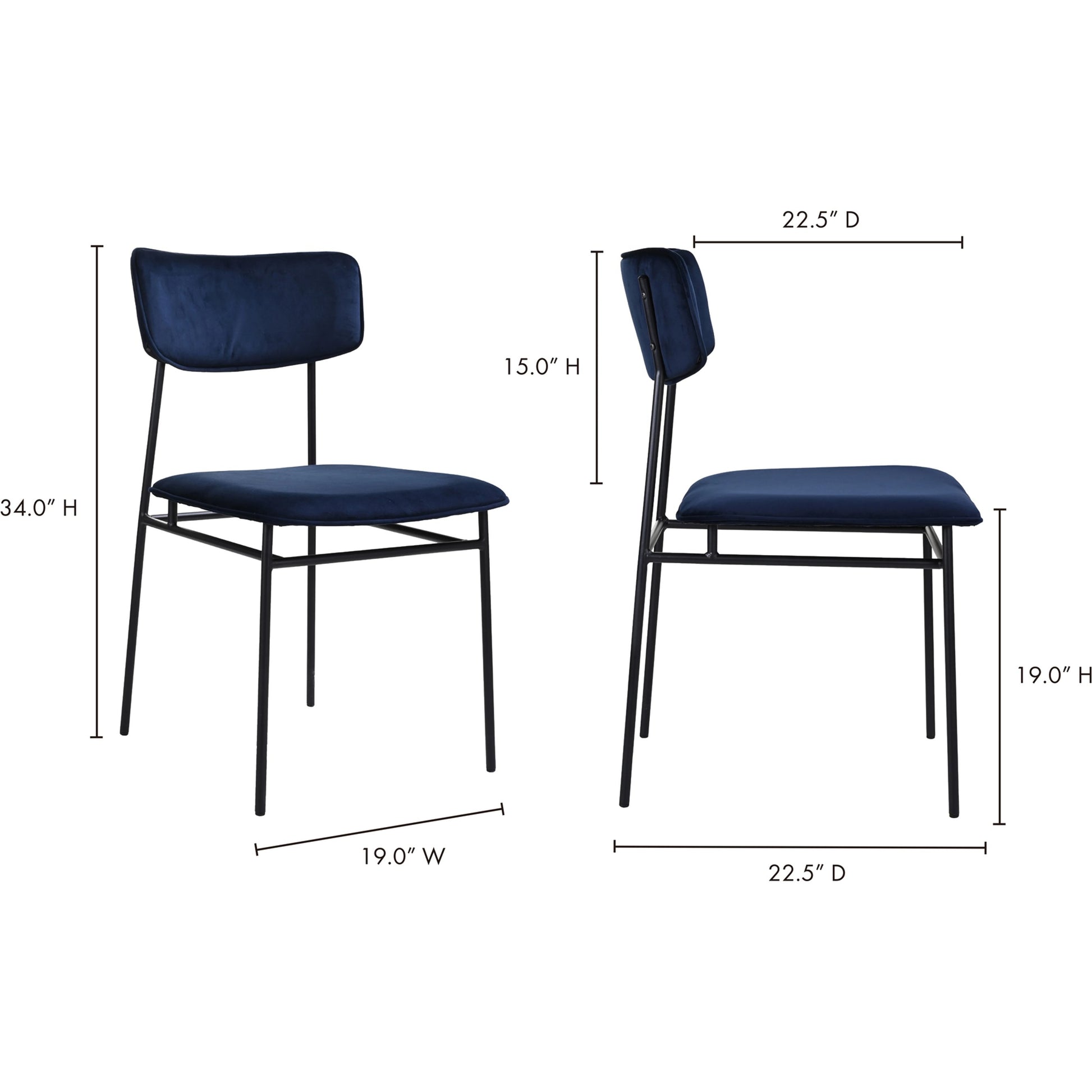 Sailor Dining Chair (Set of 2) by Moe's Home Collection in brown. Made from upholstery: 100% top grain leather, powder-coated metal frame, plywood, foam padding in a transitional style.