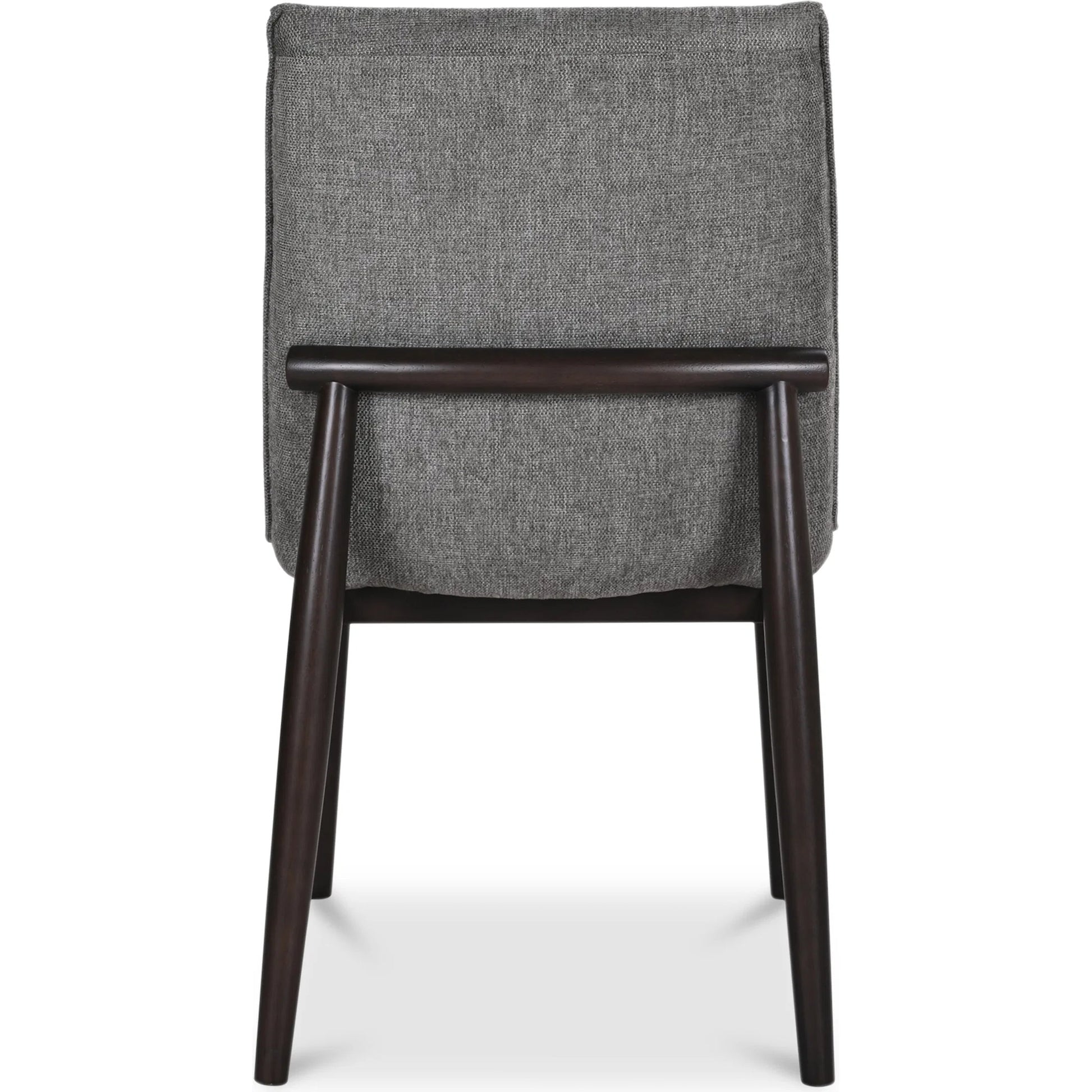Charlie Dining Chair (Set of 2) by Moe's Home Collection in dark brown. Made from upholstery: 95% polyester, 5% nylon, rubber wood base, zig, zag spring, foam padding in a modern style.