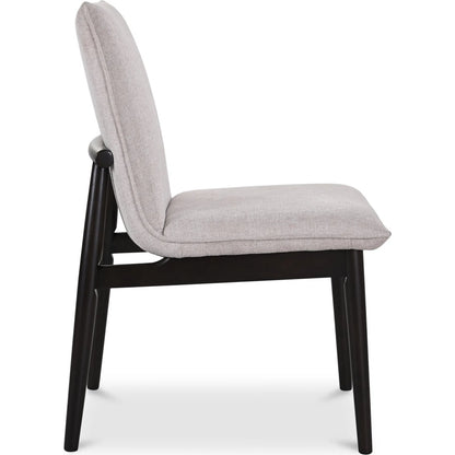 Charlie Dining Chair (Set of 2) by Moe's Home Collection in dark brown. Made from upholstery: 95% polyester, 5% nylon, rubber wood base, zig, zag spring, foam padding in a modern style.