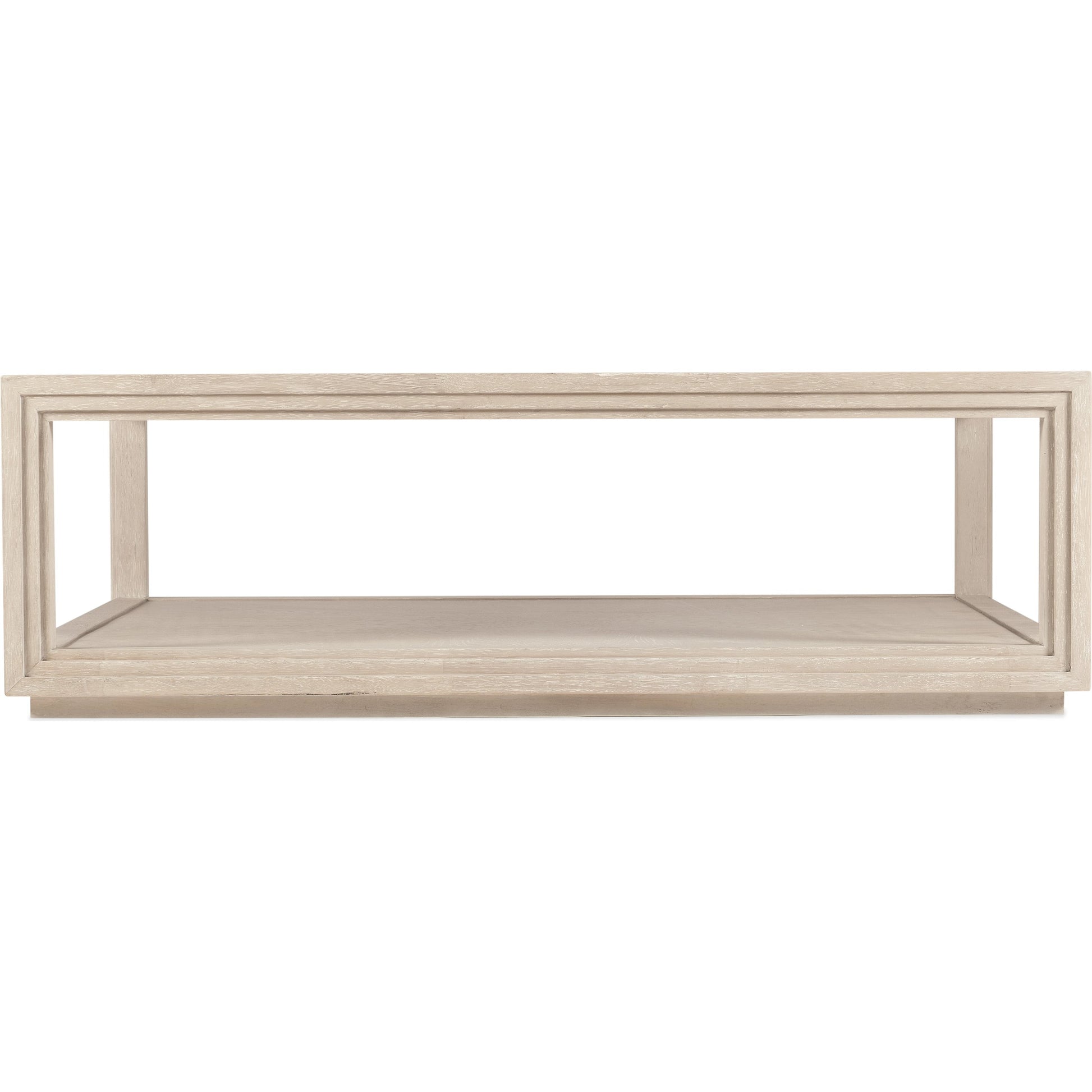 Nouveau Chic Rectangle Cocktail Table by Hooker Furniture in sandstone. Made from oak veneers, tempered glass, metal in a modern style.
