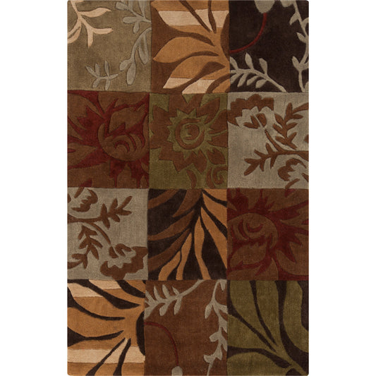 Equinox Rug - 5833 by Surya in medium brown, olive, burgandy, black, tan. Made from 100% polyester in a unique style.