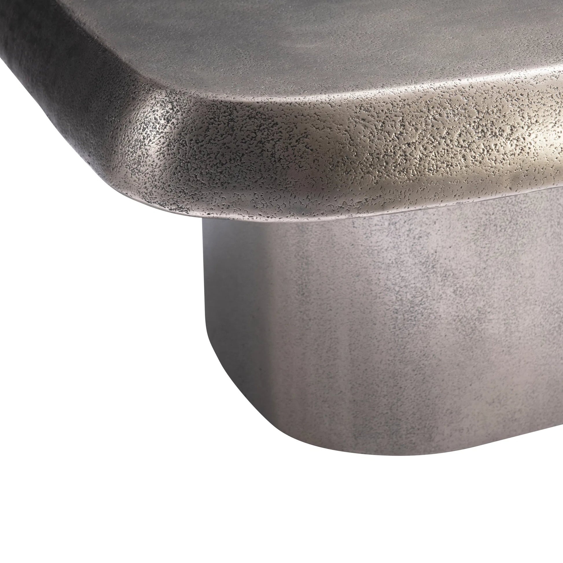 Clawson Cocktail Table by Bernhardt in graphite. Made from aluminum in a modern style.