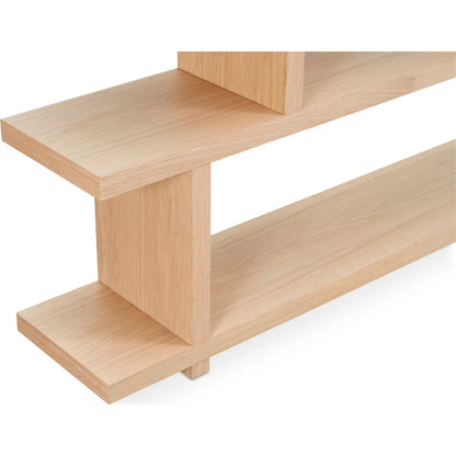 Miri Shelf Oak by Moe's Home Collection in white wash oak veneer. Made from white oak veneer over mdf, pu lacquer in a transitional style.