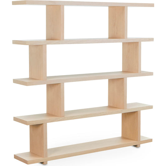 Miri Shelf Oak by Moe's Home Collection in white wash oak veneer. Made from white oak veneer over mdf, pu lacquer in a unique style.