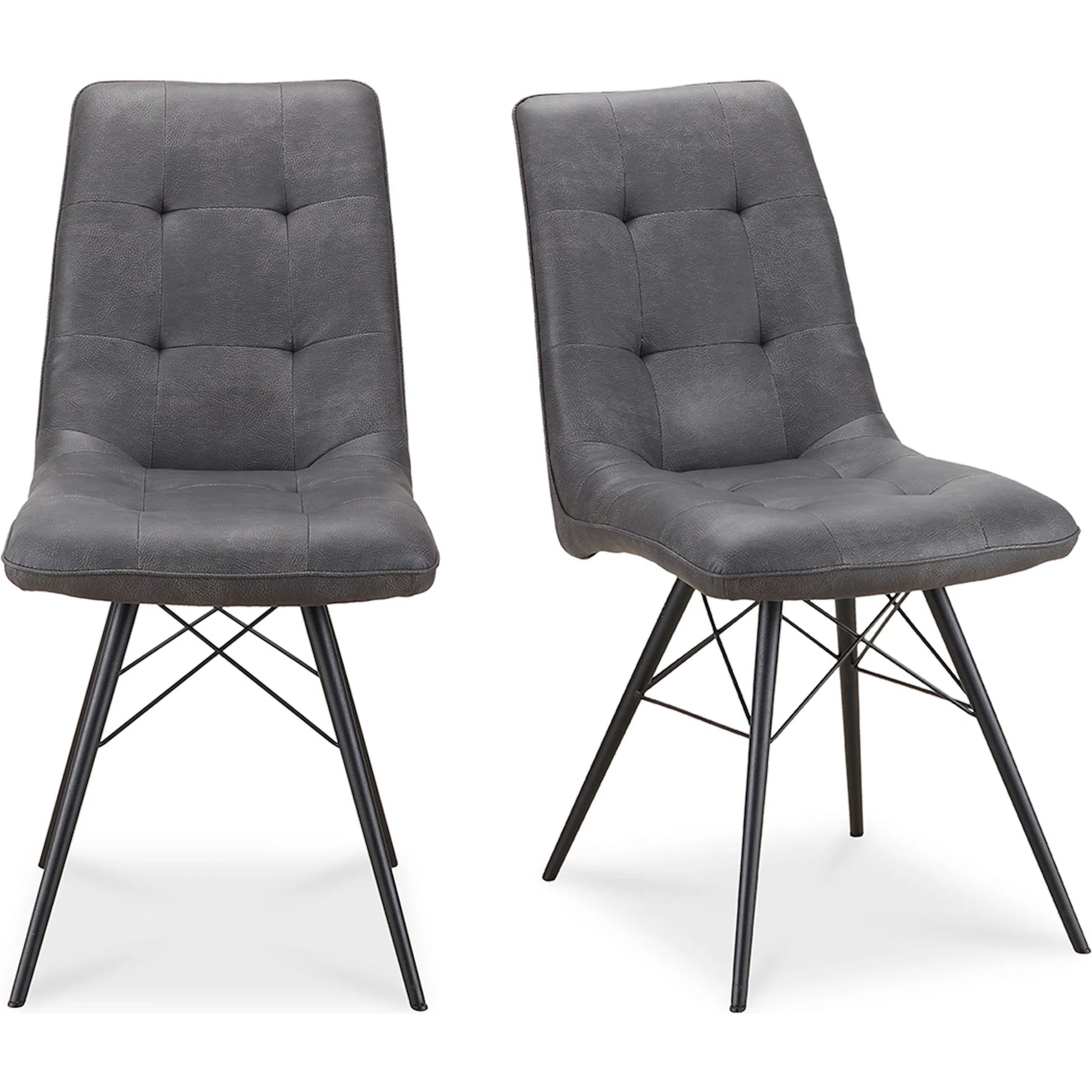 Morrison Side Chair (Set of 2) by Moe's Home Collection in grey. Made from high density foam, metal in a modern style.