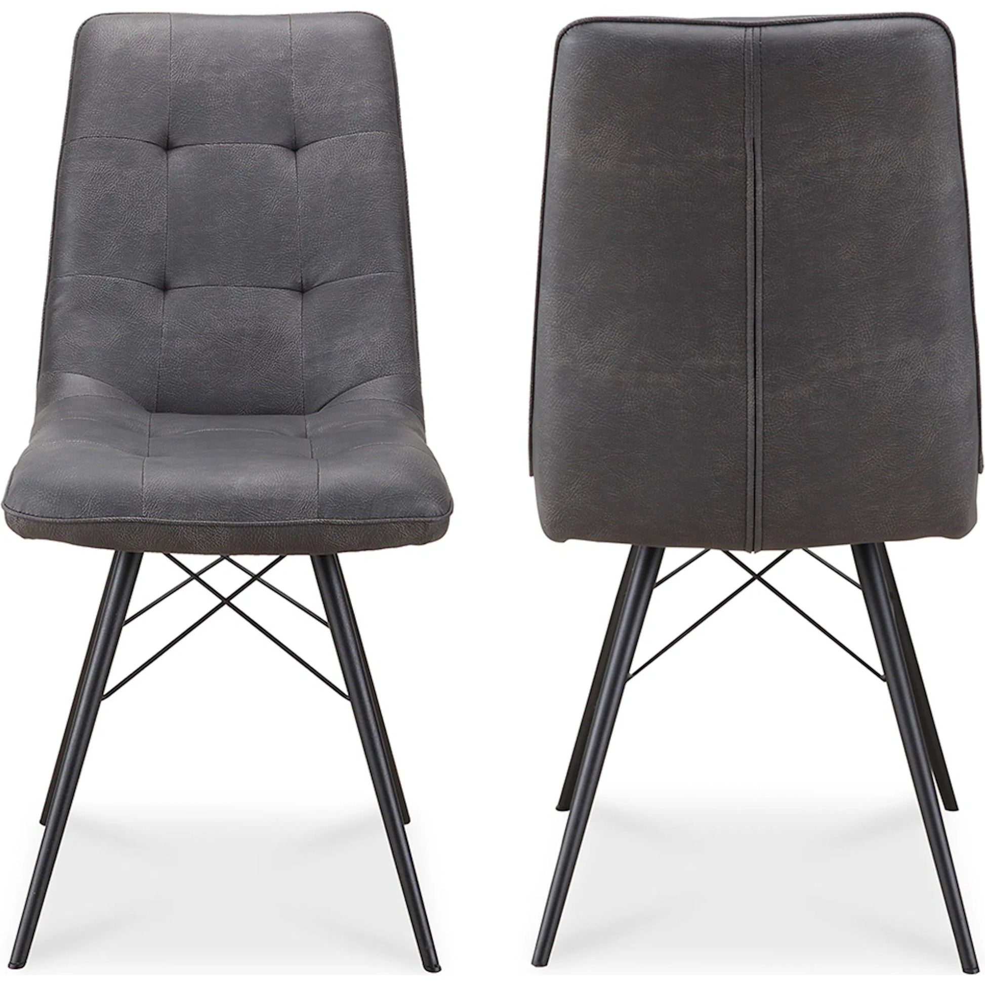 Morrison Side Chair (Set of 2) by Moe's Home Collection in grey. Made from high density foam, metal in a modern style.