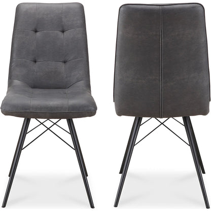Morrison Side Chair (Set of 2) by Moe's Home Collection in grey. Made from high density foam, metal in a modern style.