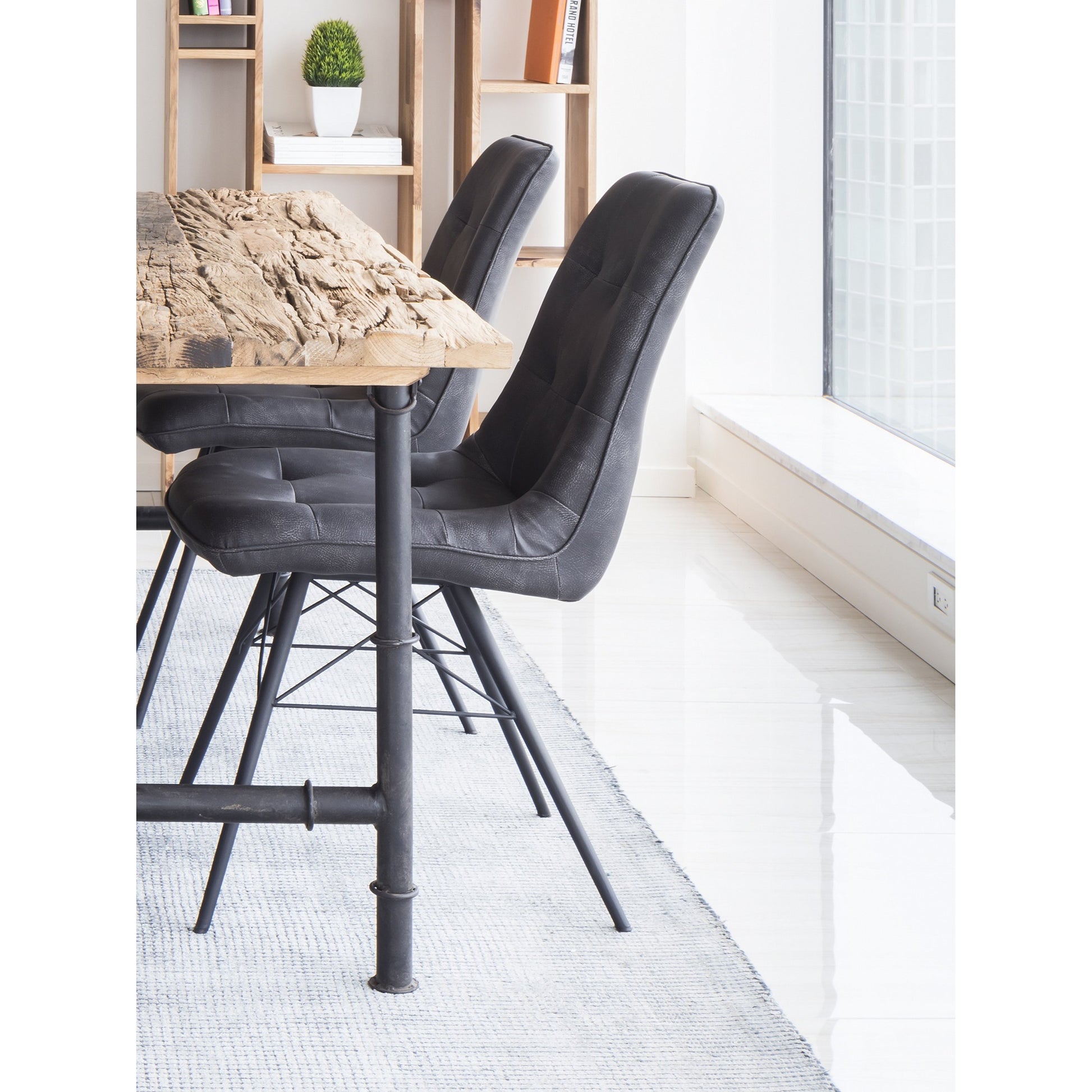 Morrison Side Chair (Set of 2) by Moe's Home Collection in grey. Made from high density foam, metal in a modern style.