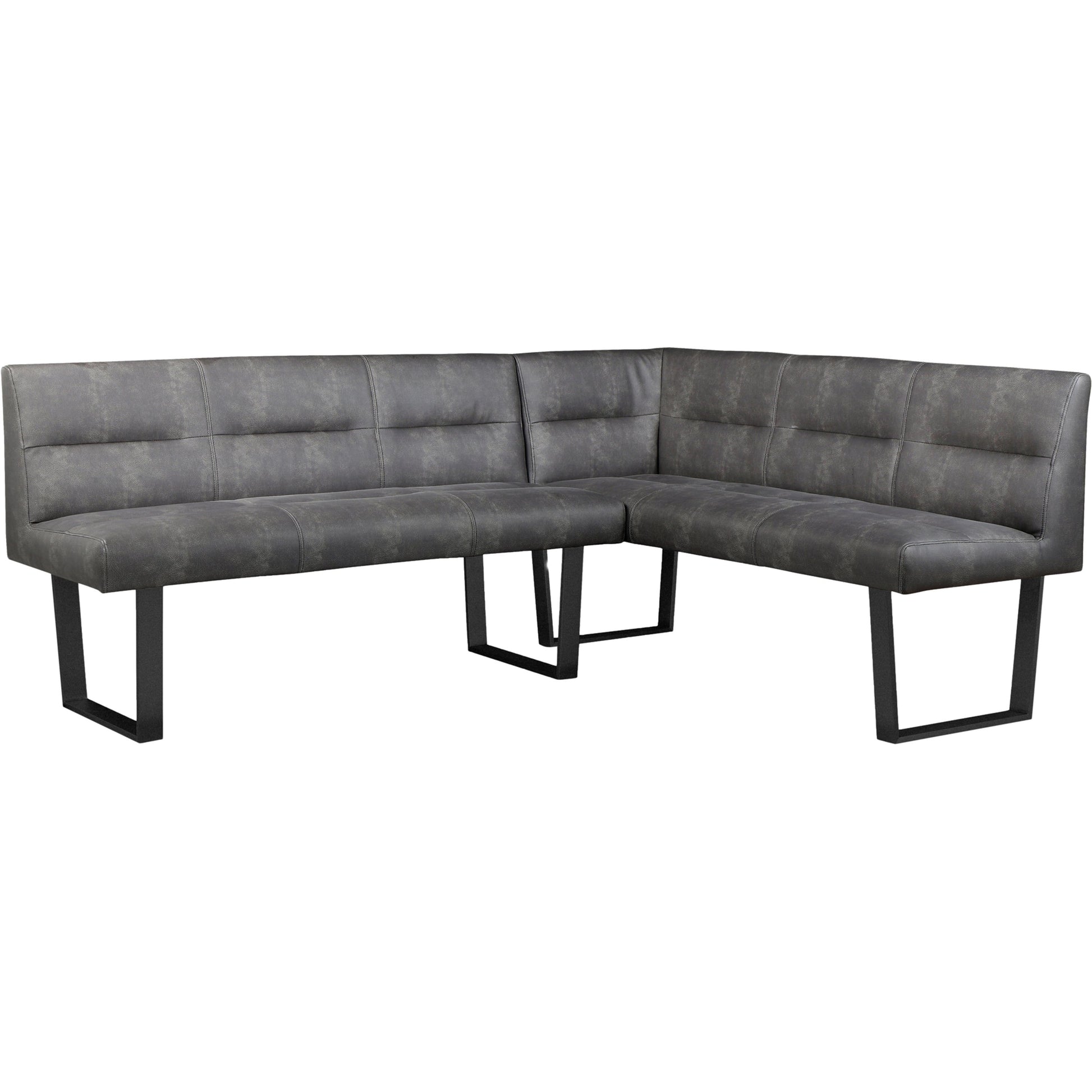 Hanlon Corner Bench by Moe's Home Collection in grey. Made from upholstery: 100% polyester, powder coated iron legs in a modern style.