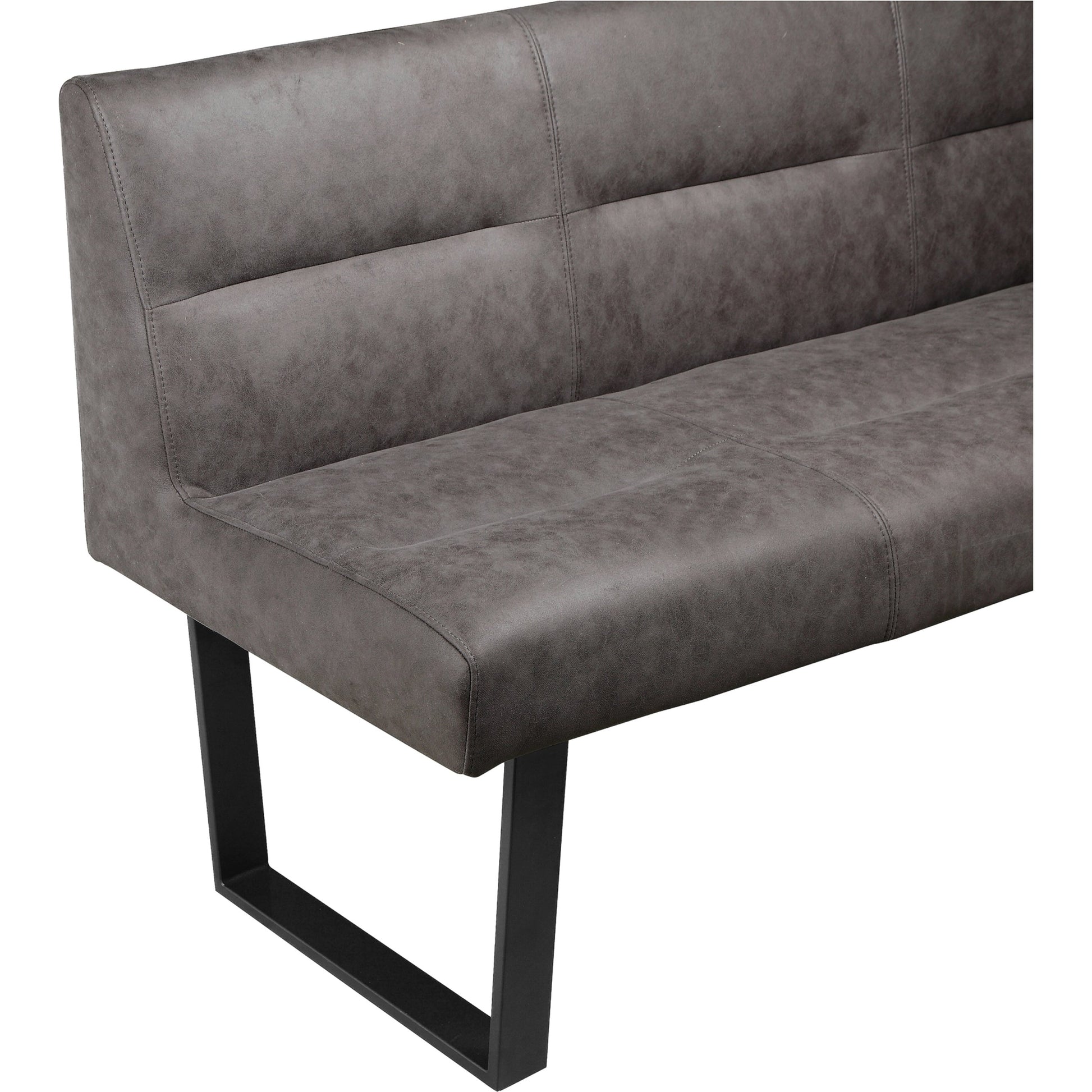 Hanlon Corner Bench by Moe's Home Collection in grey. Made from upholstery: 100% polyester, powder coated iron legs in a modern style.