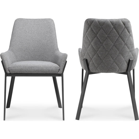 Lloyd Dining Chair (Set of 2) by Moe's Home Collection in dark gray and painted finish. Made from upholstery: 100% polyester, metal legs, metal frame, mdf, metal in a modern style.