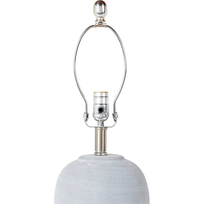 Matera - 30904 by Livabliss in body: gray, shade (outside): beige, shade (inside): white, finial: metallic - nickel, harp: metallic - nickel, cord: translucent and antiquedbrushed. Made from shade (outside): linen, shade (inside)