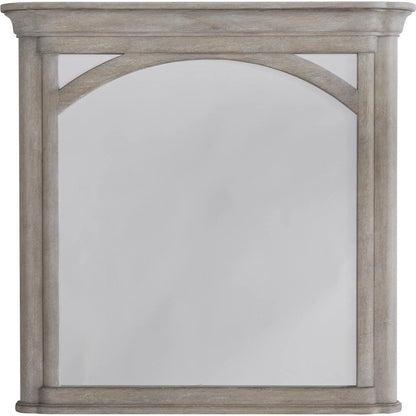 Abbotts Glen Dresser Mirror by Pulaski Furniture in windmill grey. Made from split heart cathedral oak in a transitional style.