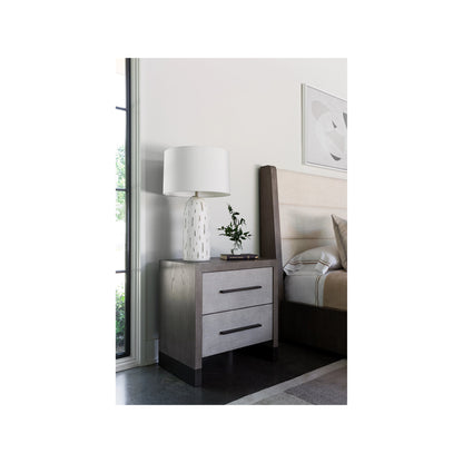 Erinn V X Universal Morada Bed by Universal Furniture in crossover sand white and weathered oak. Made from 84% polyester, 7% acrylic, 7% linen, 2% wool in a modern style.