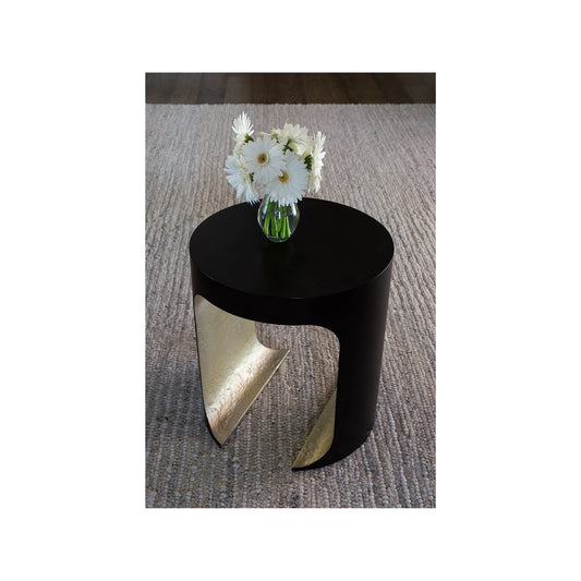 Erinn V X Universal Sonora Side Table by Universal Furniture in blakened bronze, silver leaf. Made from unique in a modern style.