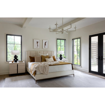 Erinn V X Universal Summerland Bed by Universal Furniture in berber snow. Made from 23% cotton, 18% polyester, 17% wool, 16% linen, 14% rayon, 12% acrylic in a modern style.