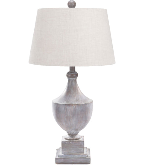 Eleanor Lamp - 13839 by Surya in gray and gray washed. Made from linen, metal in a traditional style.