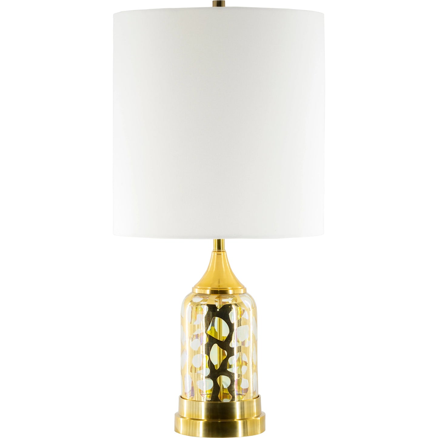 001 SI-1905302 | Primary Silo | Ellerman Lamp - 24789 by Surya in white, translucent, metallic gold, gold and aluminum. Made from linen, cotton, glass, metal in a modern style.