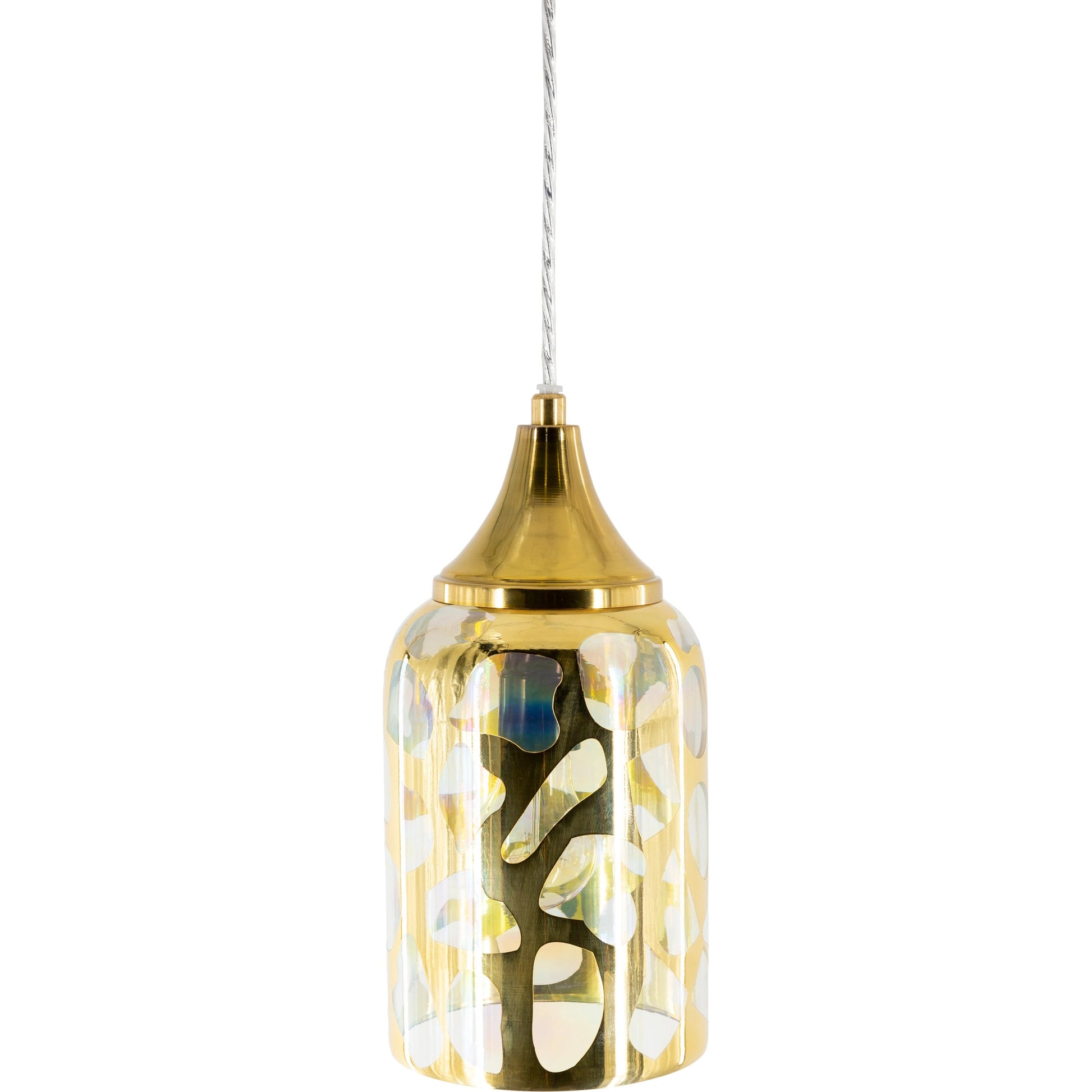 Ellerman Ceiling Light - 24780 by Surya in translucent, gold and painted glass. Made from glass, metal, plastic in a modern style.
