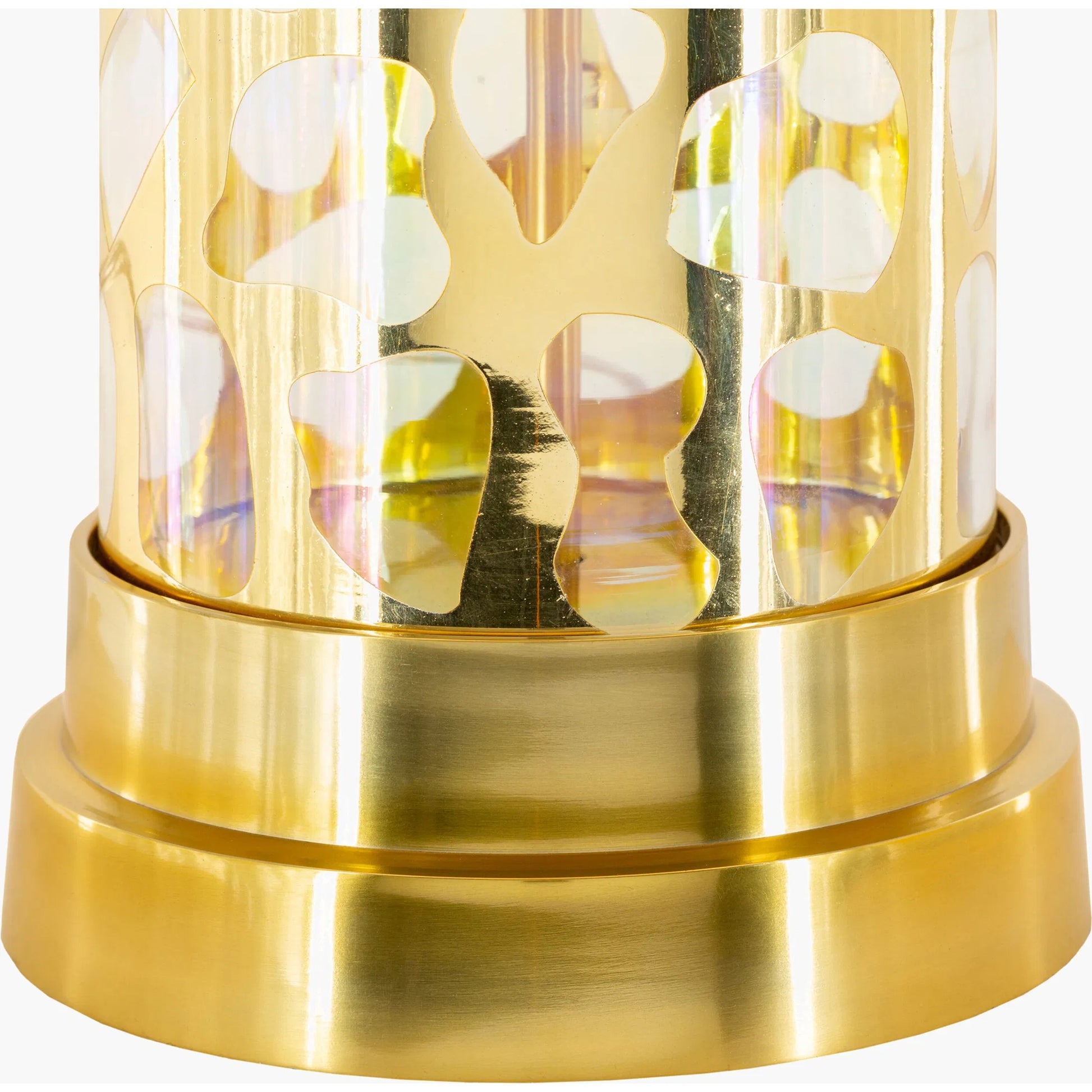 Ellerman Lamp - 24789 by Surya in white, translucent, metallic gold, gold and aluminum. Made from linen, cotton, glass, metal in a modern style.