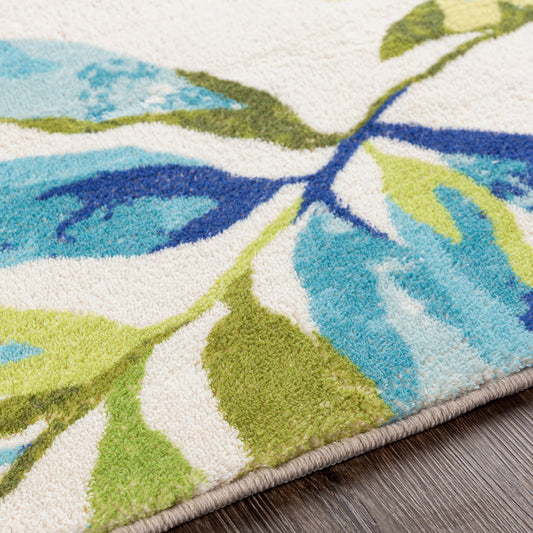 Erin Rug by Livabliss in cream, blue. Made from 100% polyester in a modern style.