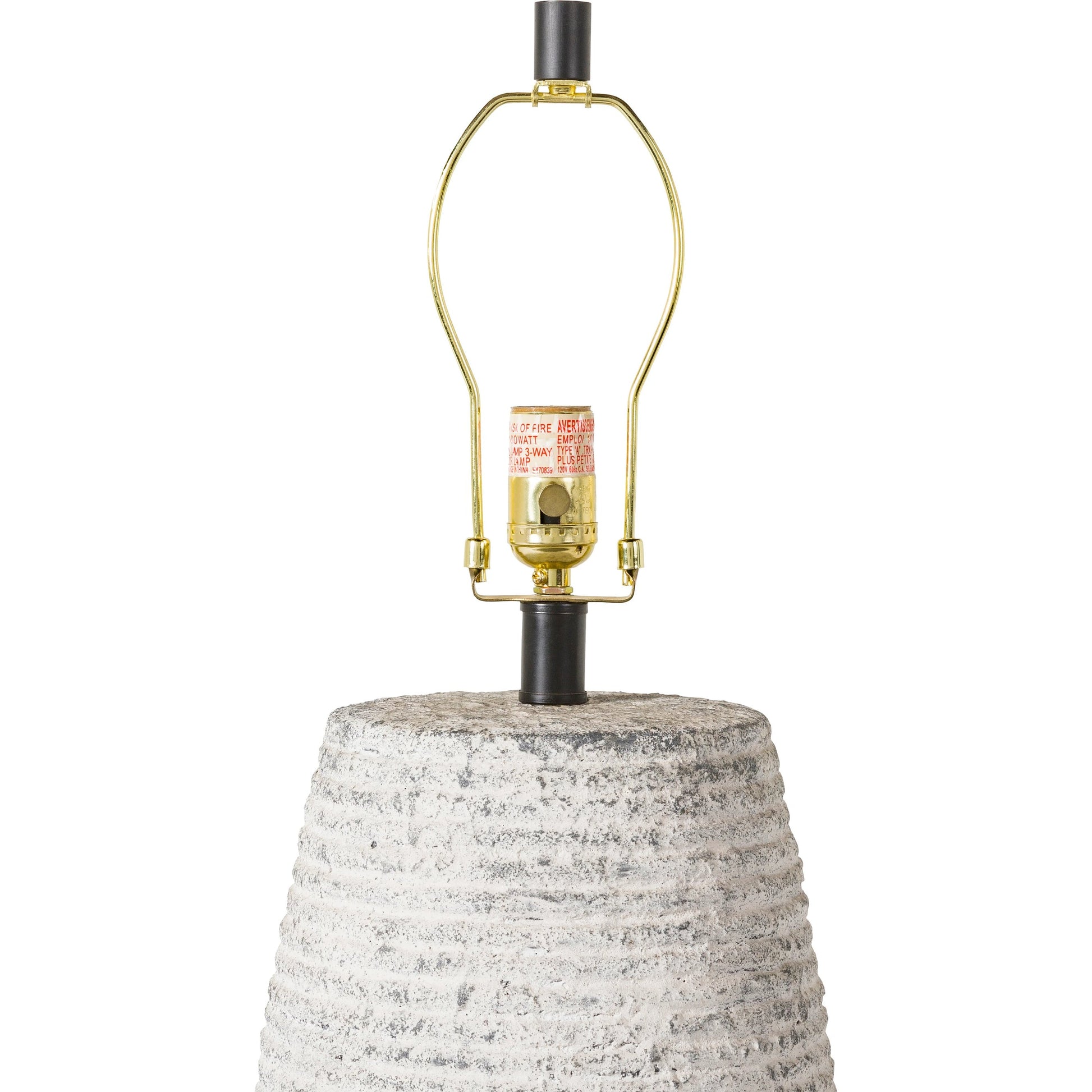 Emerson - 32535 by Surya in translucent, gray, black, white, metallic brass, beige and antiquedpainted. Made from shade (outside): linen, shade (inside): polyester, body: ceramic, finial: metal, harp: iron in a modern style.