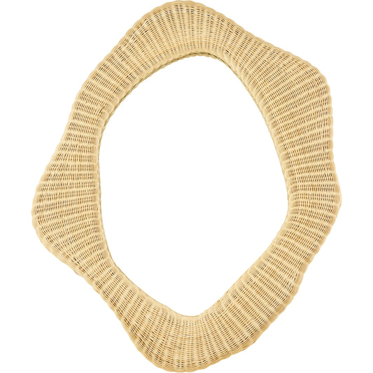 Eryn Accent Mirror by Surya in natural. Made from rattan in a modern style.