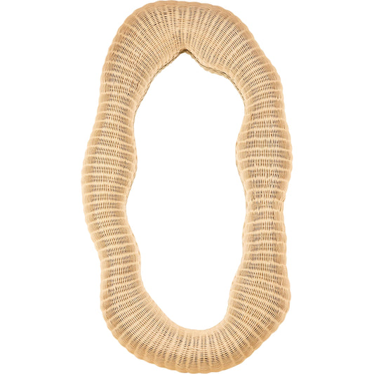 Eryn Accent Mirror by Surya in natural. Made from rattan in a modern style.