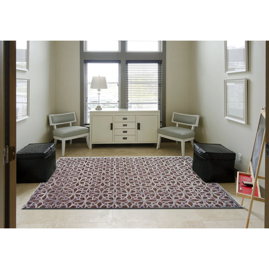 Saphir Rubus Geometric Rug - 3373F by Feizy in gray, brown, purple. Made from unique in a unique style.