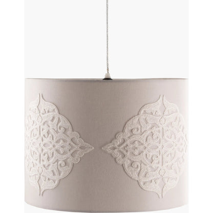 Elisa Ceiling Light - 24861 by Surya in translucent, gray, white and light grey, gold powder coated cotton. Made from cotton, fabric, metal in a modern style.