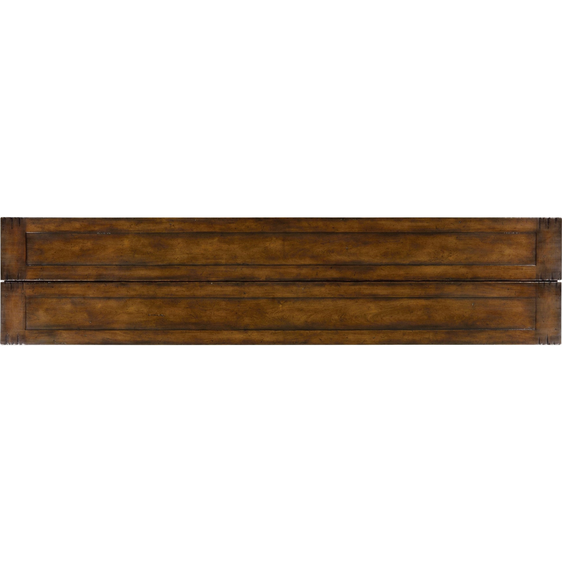 Casual Accents Small Walnut Hunt Table by Jonathan Charles in brown and medium walnut country distressed. Made from acacia in a traditional style.