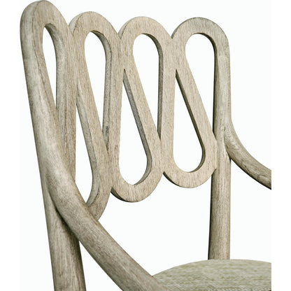 Ampney Arm Chair (Set of 2) by Jonathan Charles in light brown and washed grey oak. Made from oak, foam, fabric in a traditional style.