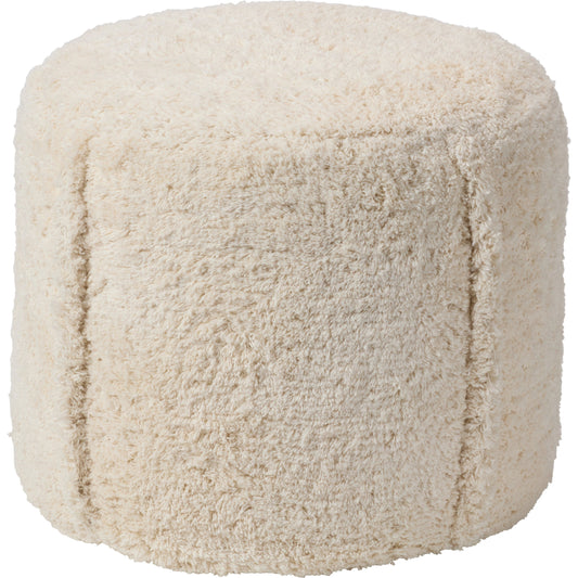 Elysium ESM01 Pouf by Jaipur Living in cream. Made from 100% cotton in a modern style.