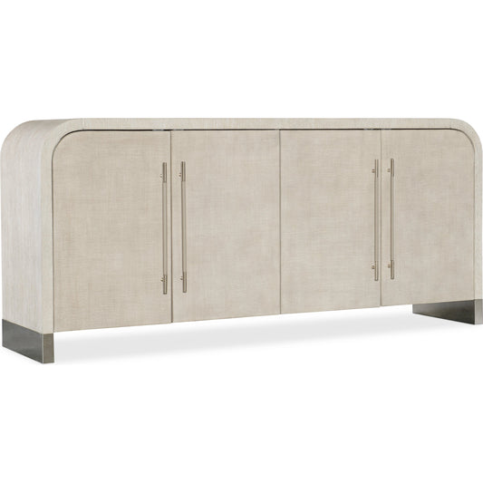 Modern Mood Buffet by Hooker Furniture. Made from oak veneers, raffia in a modern style.