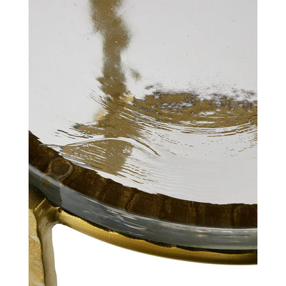 Acea Drinks Table by Currey and Company. Made from cast aluminum, cast glass in a modern style.