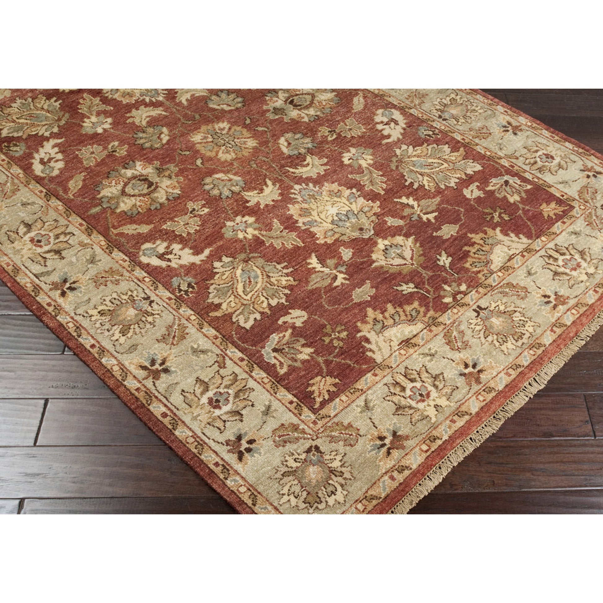 Estate Rug - 924 by Surya in rust, lilac, tan, gray, olive. Made from 100% hand spun new zealand wool in a unique style.