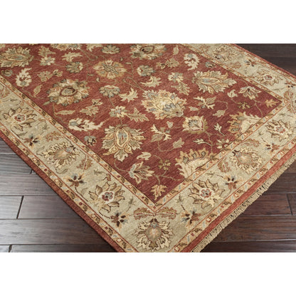 Estate Rug - 924 by Surya in rust, lilac, tan, gray, olive. Made from 100% hand spun new zealand wool in a unique style.