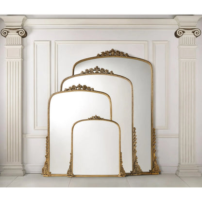 Jules Full Mirror by Zentique in distressed gold. Made from iron, mirror, mdf in a traditional style.