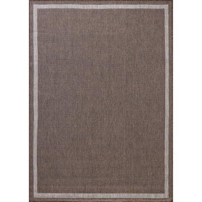 Easton ESN-02 Outdoor Rug by Loloi in dove, coffee. Made from 100% polypropylene in a unique style.