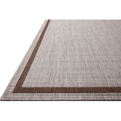 Easton ESN-02 Outdoor Rug by Loloi in dove, coffee. Made from 100% polypropylene in a unique style.