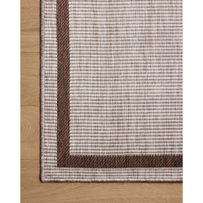 Easton ESN-02 Outdoor Rug by Loloi in dove, coffee. Made from 100% polypropylene in a unique style.