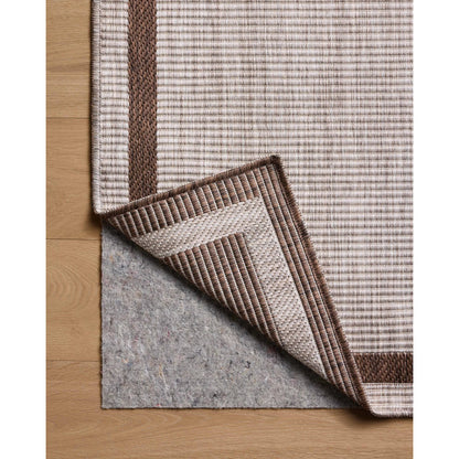 Easton ESN-02 Outdoor Rug by Loloi in dove, coffee. Made from 100% polypropylene in a unique style.