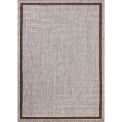 Easton ESN-02 Outdoor Rug by Loloi in dove, coffee. Made from 100% polypropylene in a unique style.