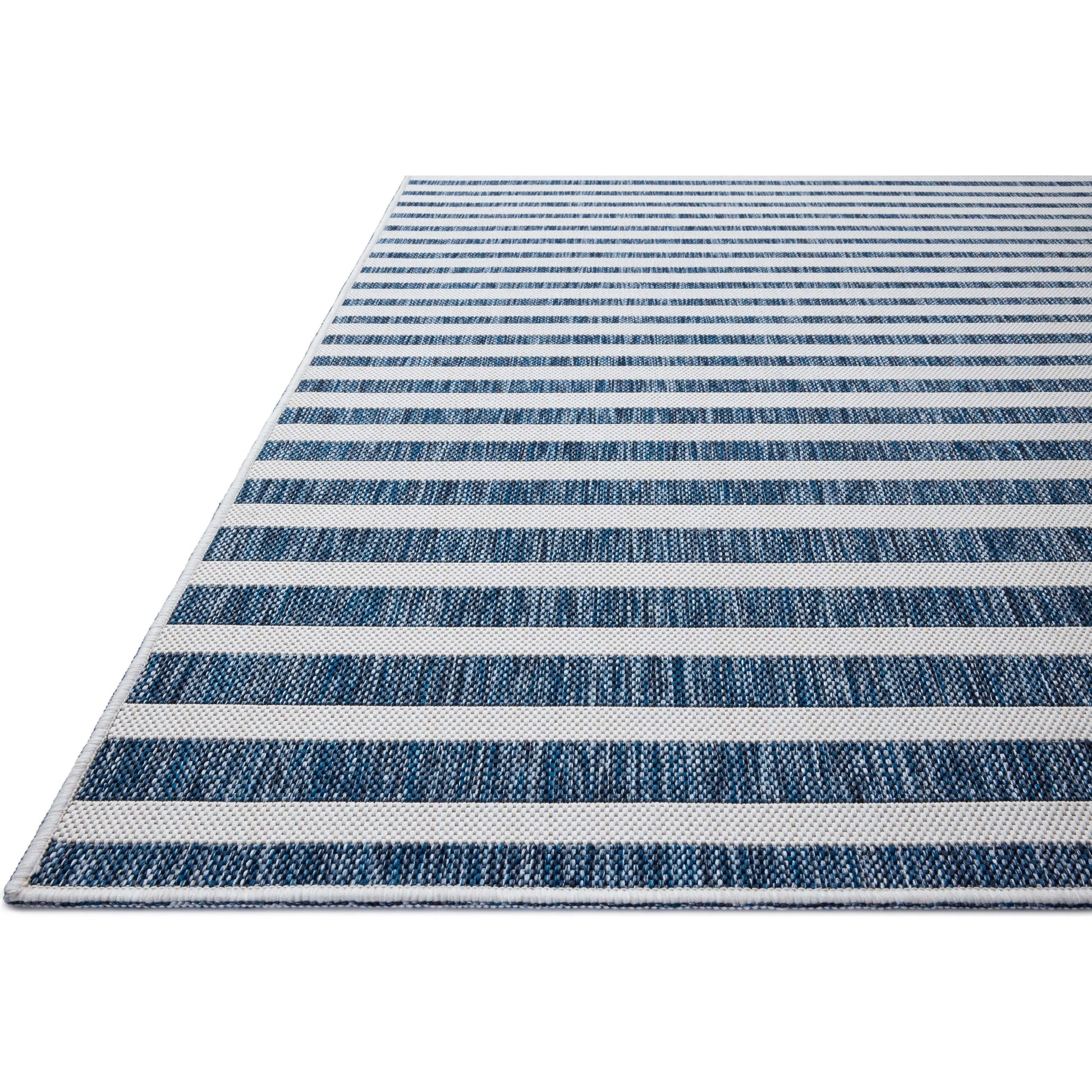Easton ESN-03 Outdoor Rug by Loloi in denim, ivory. Made from 100% polypropylene in a unique style.