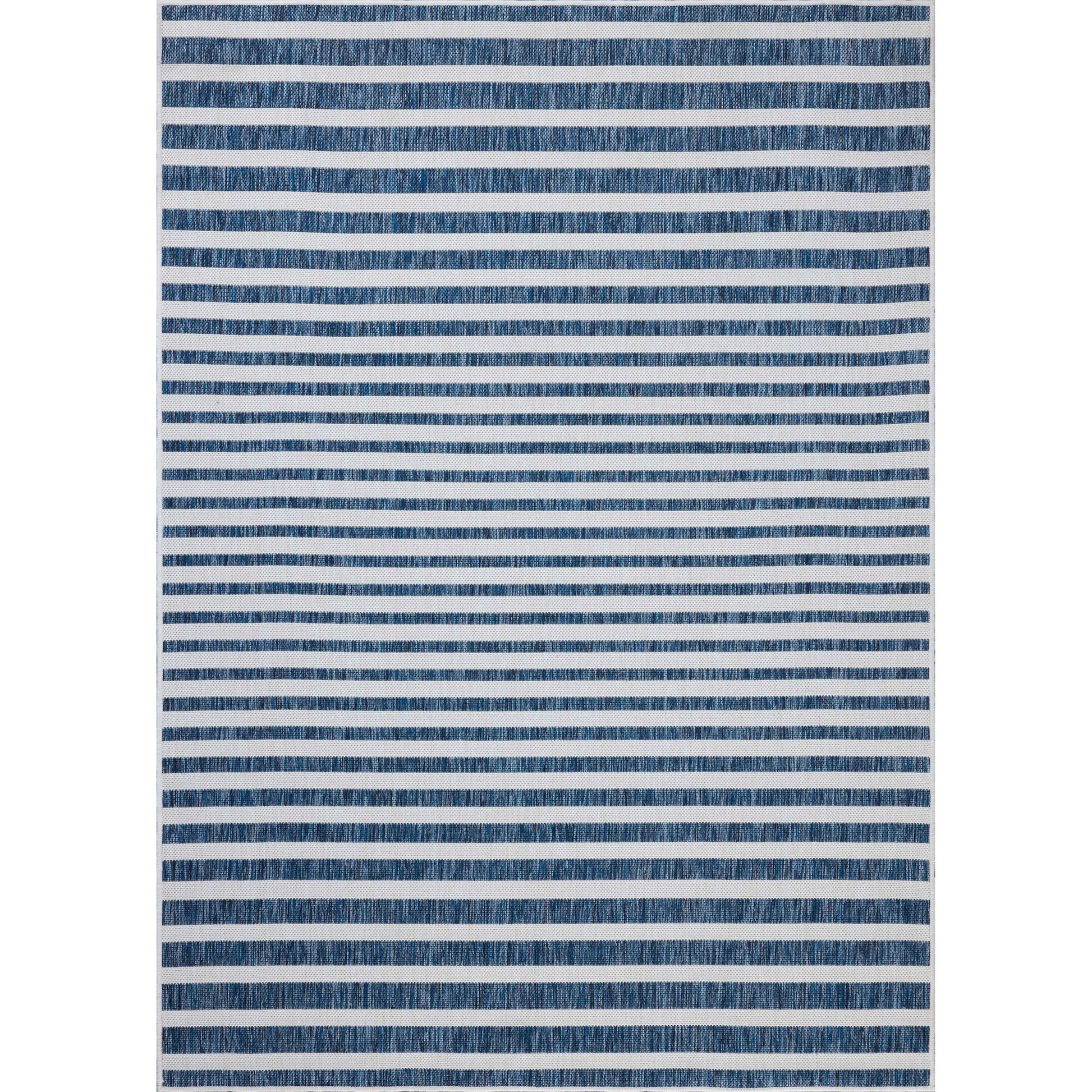 Easton ESN-03 Outdoor Rug by Loloi in denim, ivory. Made from 100% polypropylene in a unique style.