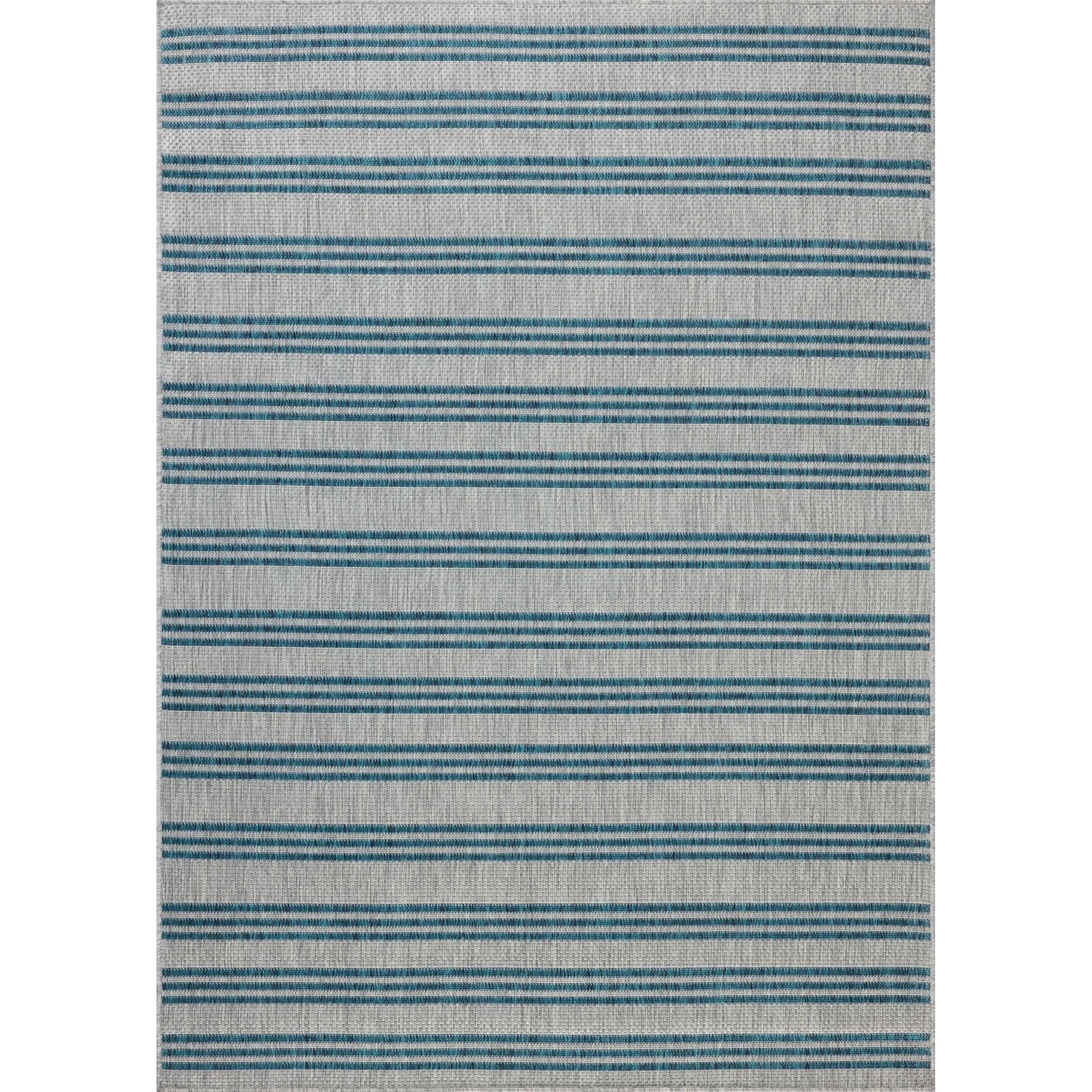 Easton ESN-04 Outdoor Rug by Loloi in teal, fog. Made from 100% polypropylene in a unique style.